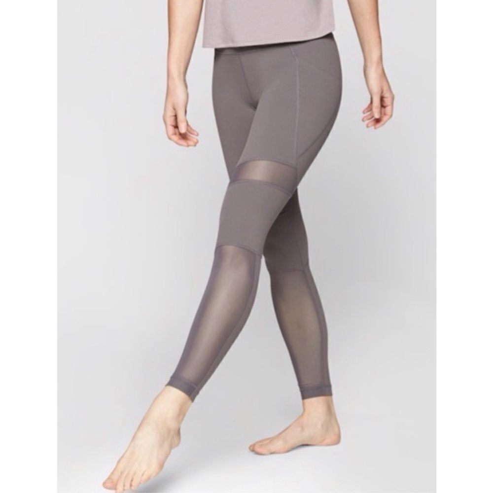 Athleta Meshblock Salutation Tight in Silver Bells